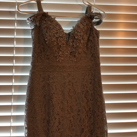 Gray lace long dress - Picture 4 of 6
